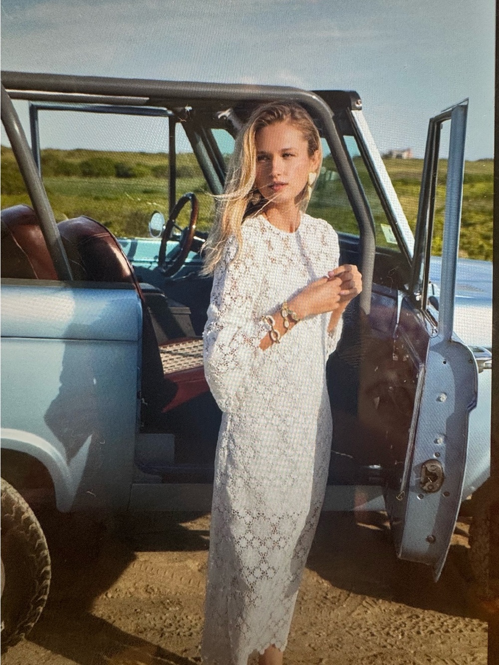 ASHA cotton crochet daisy print dress
